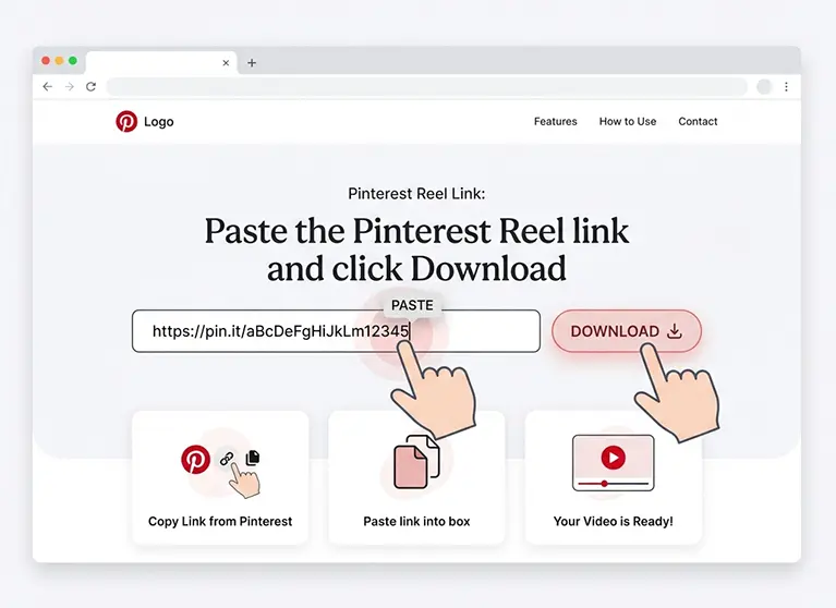 paste the pinterest video link